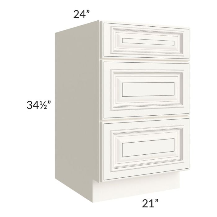 RTA Signature Vanilla Glaze 21" Drawer Base Cabinet with 1 Decorative End Panel