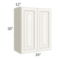 RTA Signature Vanilla Glaze 24" x 30" Wall Cabinet with 1 Decorative End Panel