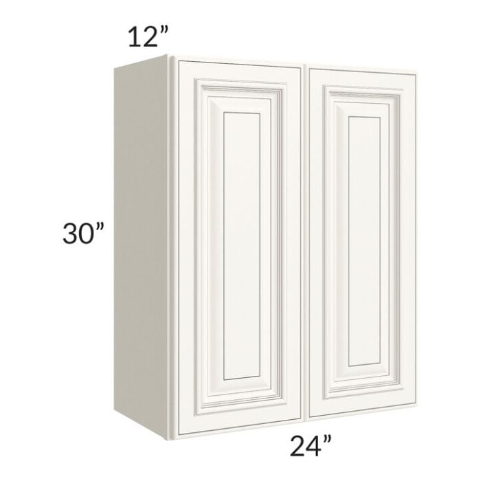 RTA Signature Vanilla Glaze 24" x 30" Wall Cabinet with 1 Decorative End Panel