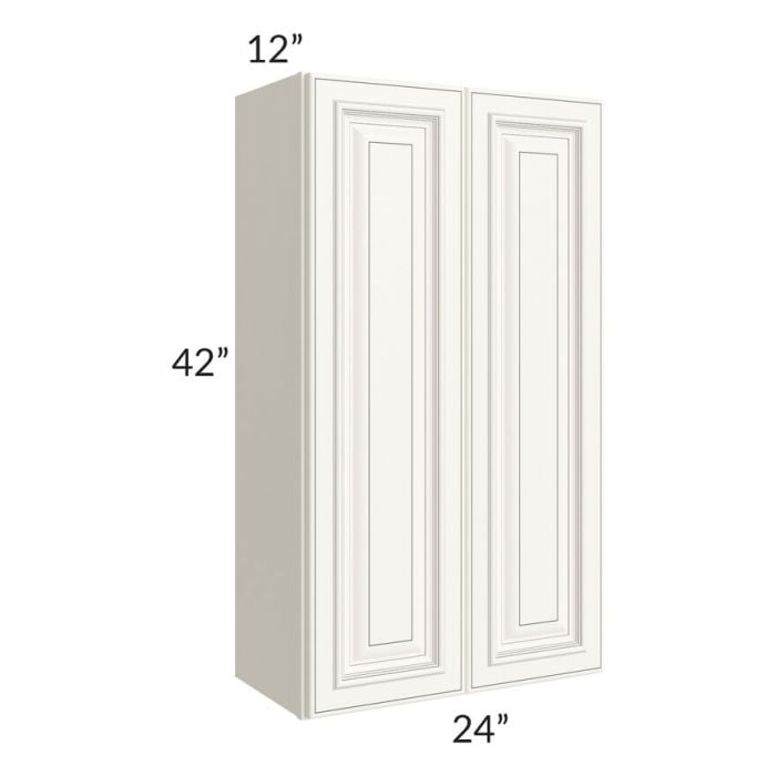 RTA Signature Vanilla Glaze 24" x 42" Wall Cabinet with Mullion Glass Door