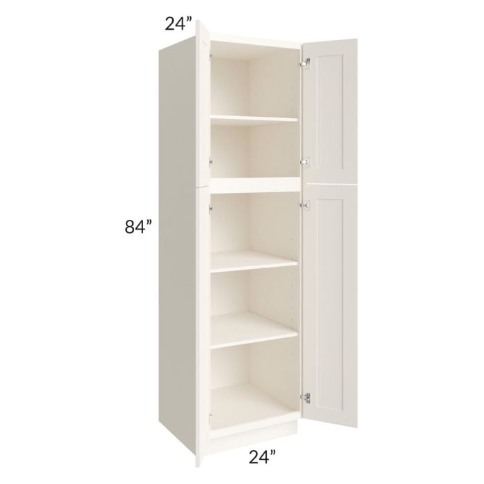 RTA Signature Vanilla Glaze 24" x 84" Wall Pantry with 2 Decorative End Panels and 3 Roll Out Trays