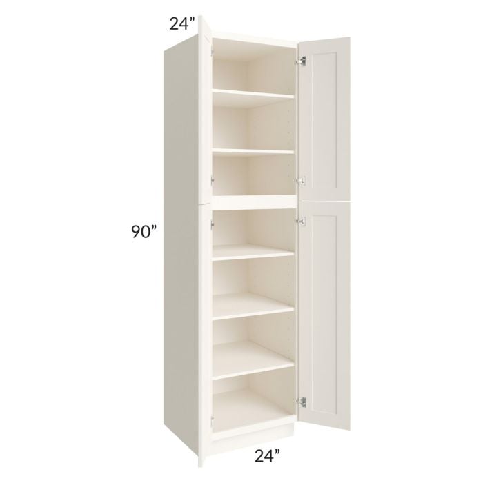 RTA Signature Vanilla Glaze 24" x 90" Wall Pantry with 2 Decorative End Panels and 4 Roll Out Trays
