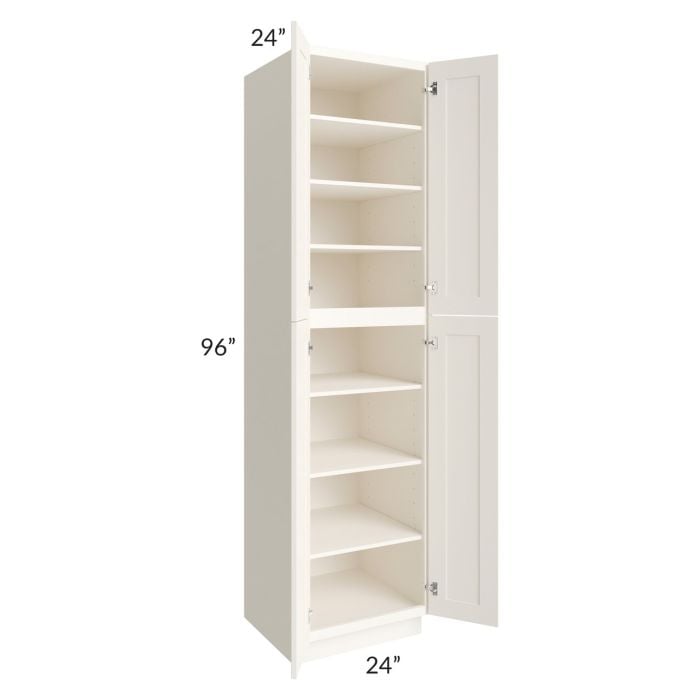 RTA Signature Vanilla Glaze 24" x 96" Wall Pantry with 1 Decorative End Panel