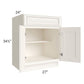 RTA Signature Vanilla Glaze 27" Base Cabinet with 2 Decorative End Panels and 1 Roll Out Tray