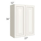 RTA Signature Vanilla Glaze 27" x 36" Wall Cabinet with 1 Decorative End Panel