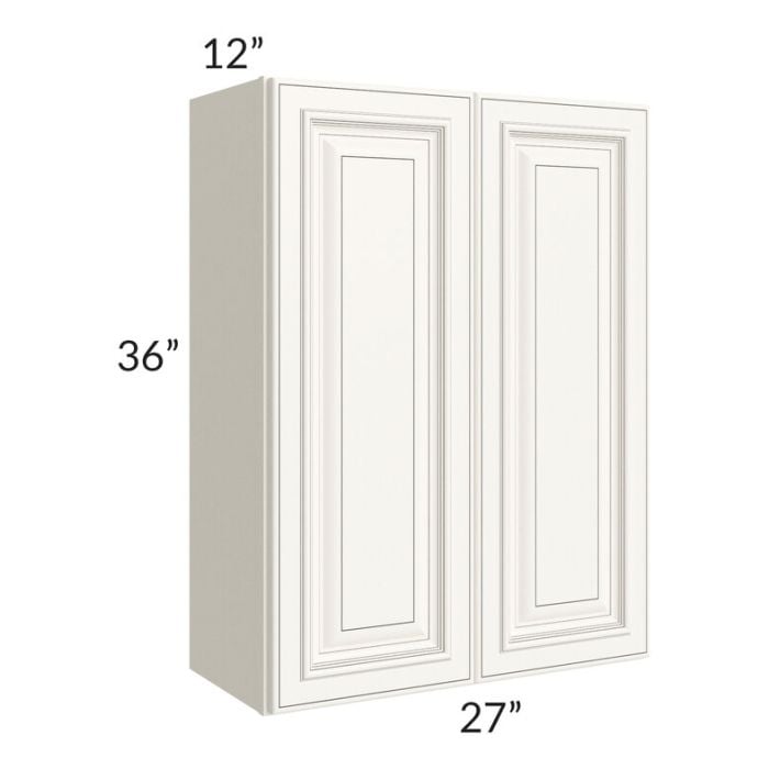 RTA Signature Vanilla Glaze 27" x 36" Wall Cabinet with 1 Decorative End Panel