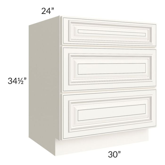 RTA Signature Vanilla Glaze 30" Drawer Base Cabinet with 2 Decorative End Panels