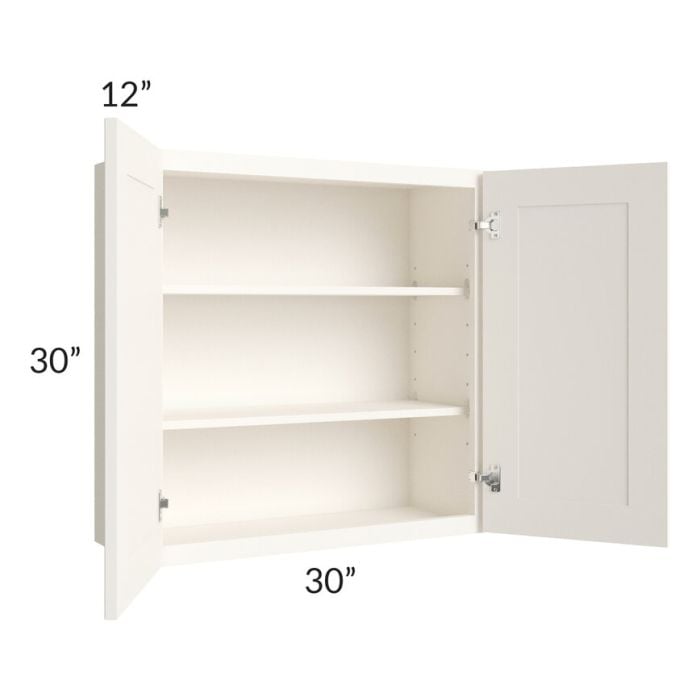 RTA Signature Vanilla Glaze 30" x 30" Wall Cabinet with 1 Decorative End Panel