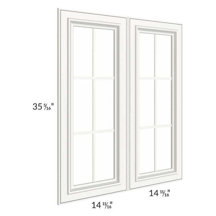 RTA Signature Vanilla Glaze 30" x 36" Mullion Glass Door Only with Glass Included
