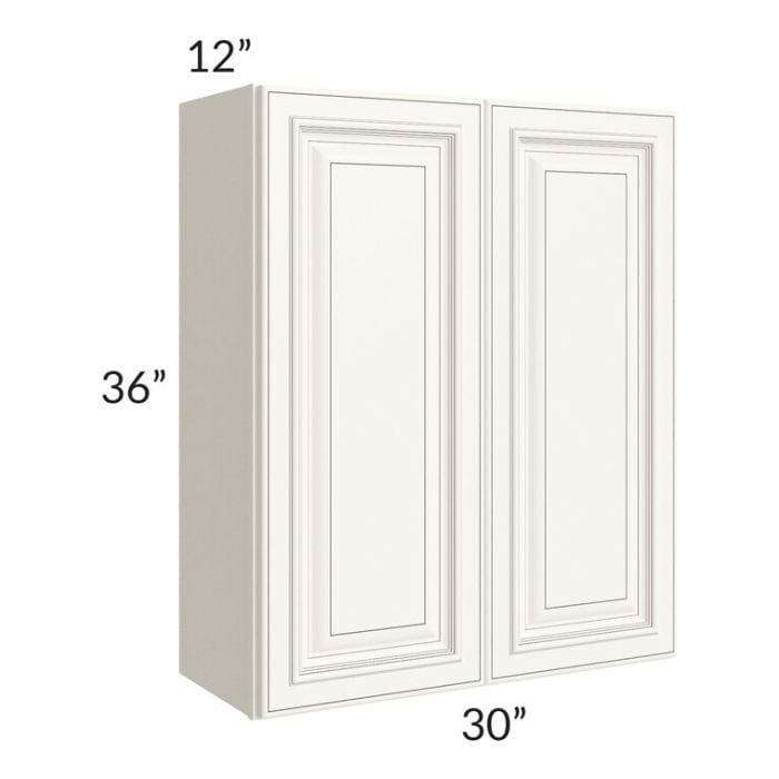 RTA Signature Vanilla Glaze 30" x 36" Wall Cabinet with Mullion Glass Door