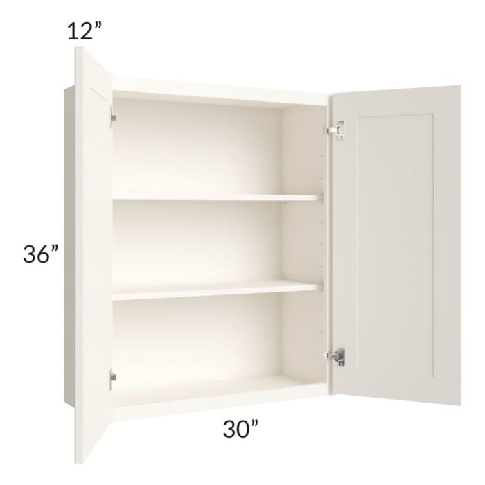 RTA Signature Vanilla Glaze 30" x 36" Wall Cabinet with Mullion Glass Door
