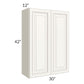 RTA Signature Vanilla Glaze 30" x 42" Wall Cabinet with Mullion Glass Door