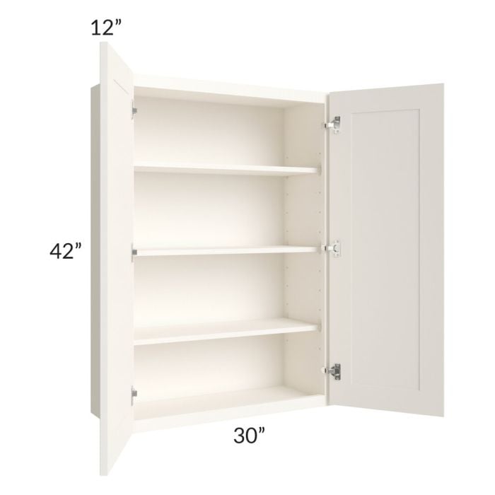 RTA Signature Vanilla Glaze 30" x 42" Wall Cabinet with Mullion Glass Door