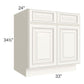 RTA Signature Vanilla Glaze 33" Base Cabinet with 2 Decorative End Panels and 1 Roll Out Tray