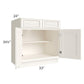 RTA Signature Vanilla Glaze 33" Base Cabinet with 2 Decorative End Panels and 1 Roll Out Tray