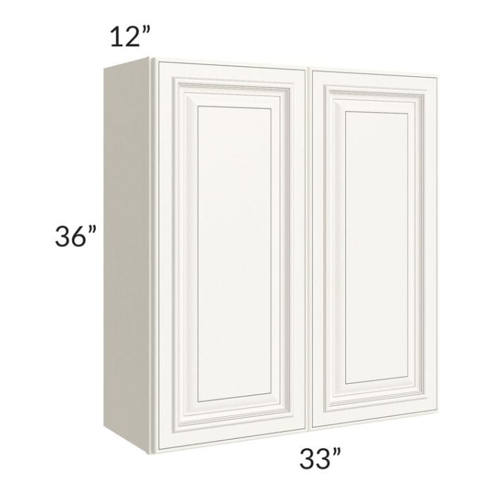 RTA Signature Vanilla Glaze 33" x 36" Wall Cabinet with 2 Decorative End Panels