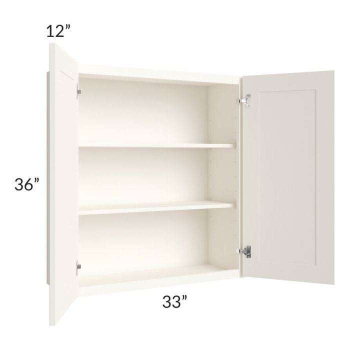 RTA Signature Vanilla Glaze 33" x 36" Wall Cabinet with 2 Decorative End Panels