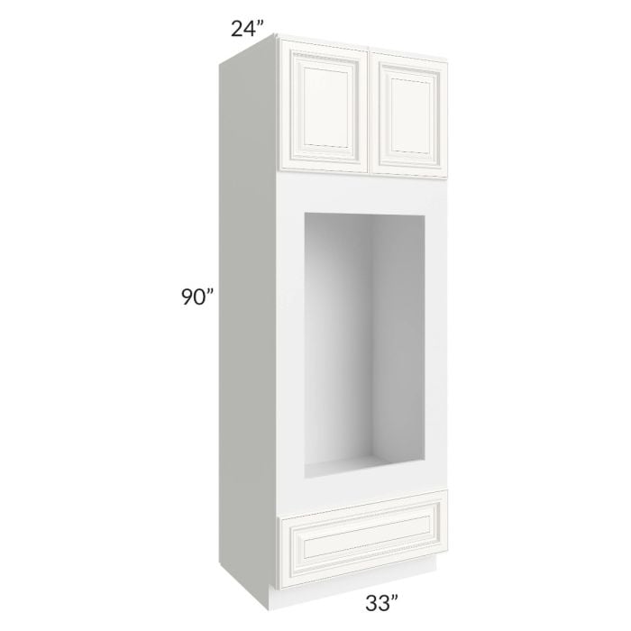 RTA Signature Vanilla Glaze 33" x 96" Double Oven or Oven/Microwave Cabinet