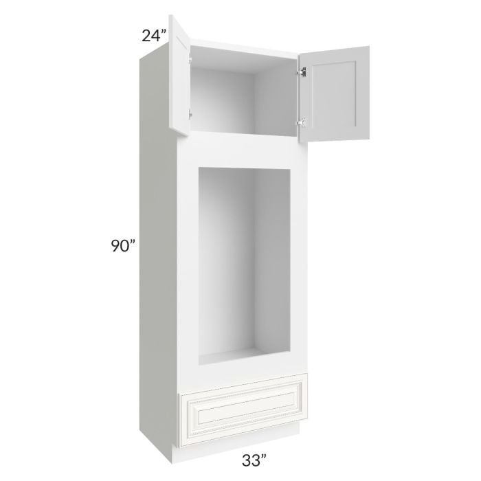 RTA Signature Vanilla Glaze 33" x 96" Double Oven or Oven/Microwave Cabinet