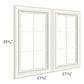 RTA Signature Vanilla Glaze 36" x 30" Mullion Glass Door Only with Glass Included