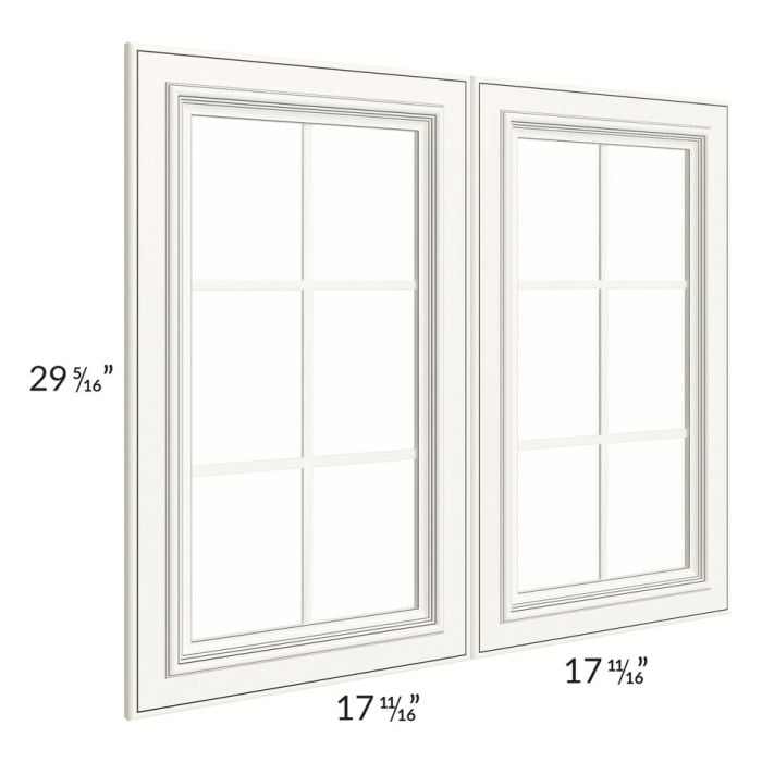 RTA Signature Vanilla Glaze 36" x 30" Mullion Glass Door Only with Glass Included