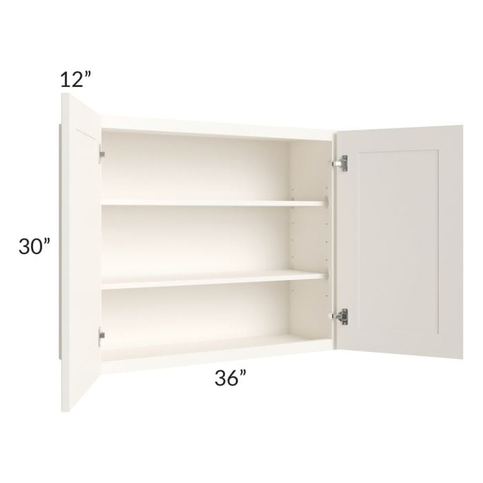 RTA Signature Vanilla Glaze 36" x 30" Wall Cabinet with 1 Decorative End Panel