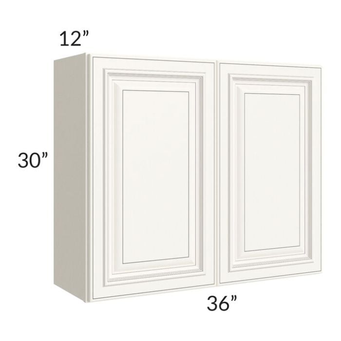 RTA Signature Vanilla Glaze 36" x 30" Wall Cabinet with Mullion Glass Door