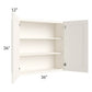 RTA Signature Vanilla Glaze 36" x 36" Wall Cabinet with 2 Decorative End Panels and Mullion Glass Door