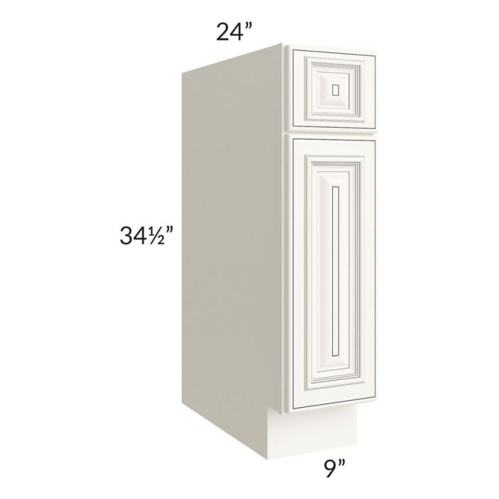 RTA Signature Vanilla Glaze 9" Base Cabinet with 2 Decorative End Panels