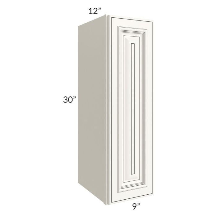 RTA Signature Vanilla Glaze 9" x 30" Wall Cabinet with 2 Decorative End Panels