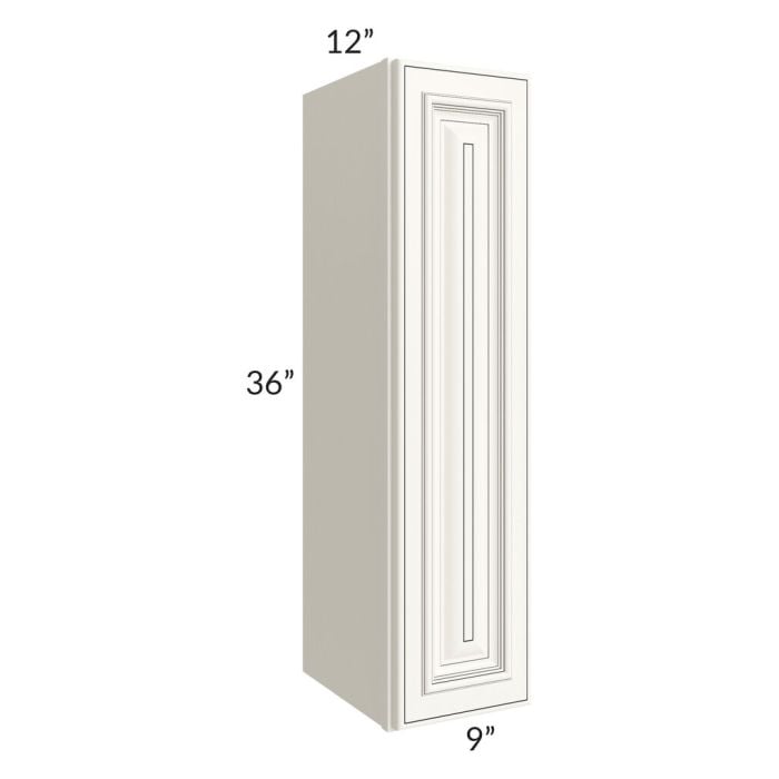 RTA Signature Vanilla Glaze 9" x 36" Wall Cabinet with 1 Decorative End Panel