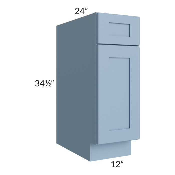 RTA Sky Blue Shaker 12" Base Cabinet with 1 Decorative End Panel