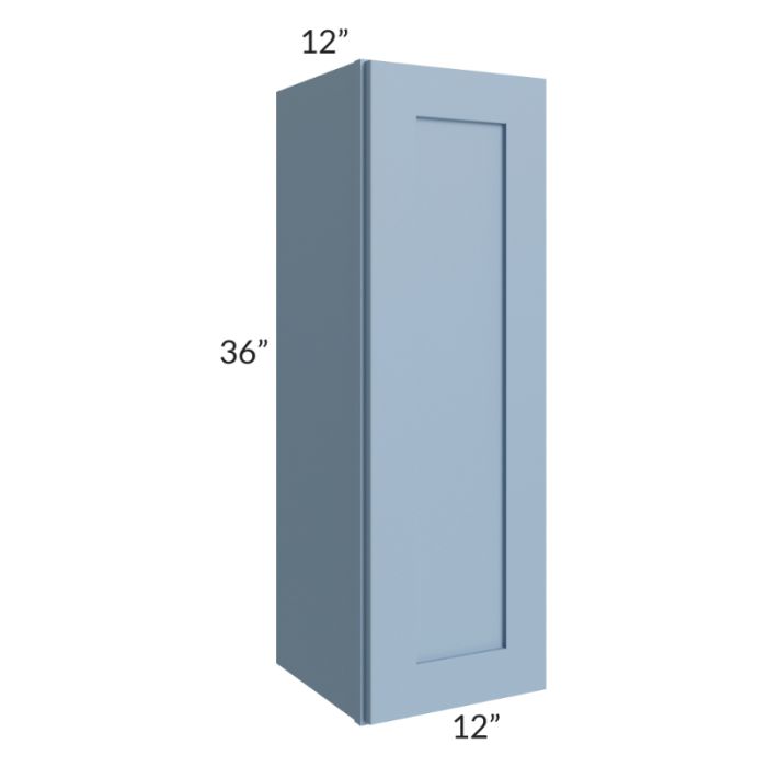RTA Sky Blue Shaker 12" x 36" Wall Cabinet with 1 Decorative End Panel