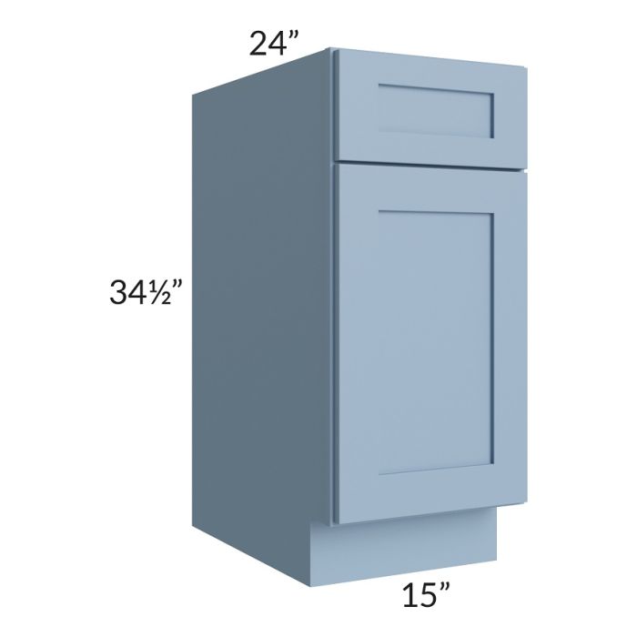 RTA Sky Blue Shaker 15" Base Cabinet with 1 Decorative End Panel
