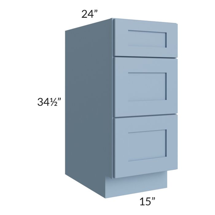 RTA Sky Blue Shaker 15" Drawer Base Cabinet with 2 Decorative End Panels