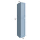 RTA Sky Blue Shaker 15" x 96" Wall Pantry with 1 Decorative Panel
