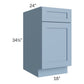 RTA Sky Blue Shaker 18" Base Cabinet with 1 Decorative End Panel