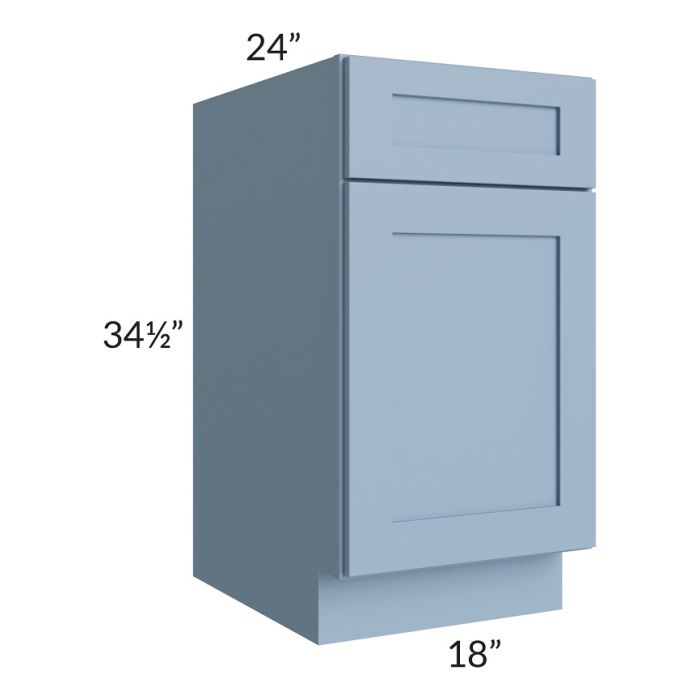 RTA Sky Blue Shaker 18" Base Cabinet with 1 Decorative End Panel