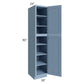 RTA Sky Blue Shaker 18" x 90" Wall Pantry with 2 Roll Out Trays and with 1 Decorative End Panel