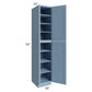 RTA Sky Blue Shaker 18" x 96" Wall Pantry with 4 Roll Out Trays and with 1 Decorative End Panel