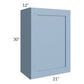 RTA Sky Blue Shaker 21" x 30" Wall Cabinet with 2 Decorative End Panels