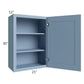 RTA Sky Blue Shaker 21" x 30" Wall Cabinet with 2 Decorative End Panels
