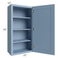 RTA Sky Blue Shaker 21" x 42" Wall Cabinet with 2 Decorative End Panels