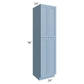 RTA Sky Blue Shaker 24" x 96" Wall Pantry with 3 Roll Out Trays