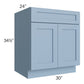 RTA Sky Blue Shaker 30" Base Cabinet with 1 Decorative End Panel