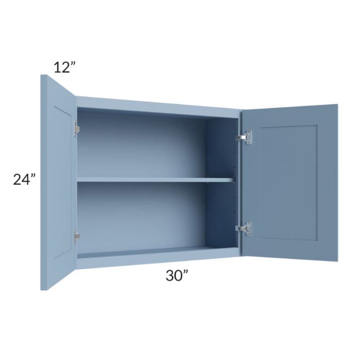 RTA Sky Blue Shaker 30" x 24" Wall Cabinet