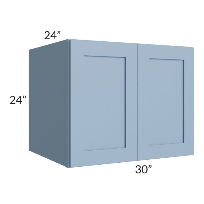 RTA Sky Blue Shaker 30" x 24" x 24" Wall Cabinet