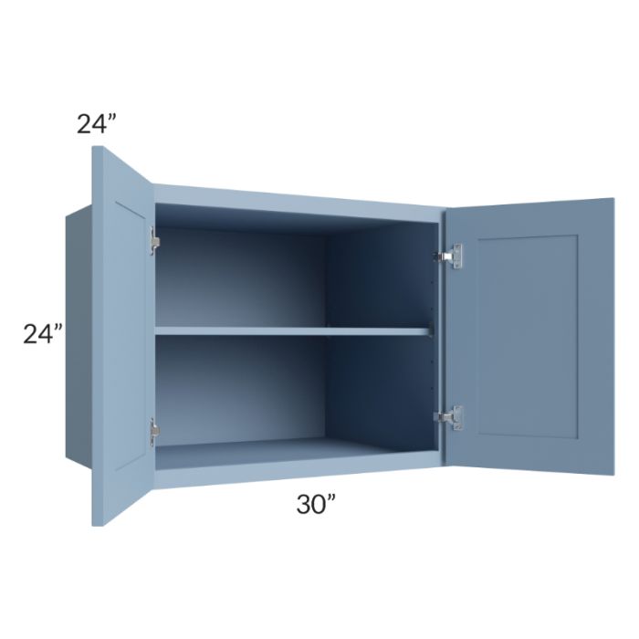 RTA Sky Blue Shaker 30" x 24" x 24" Wall Cabinet