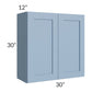 RTA Sky Blue Shaker 30" x 30" Wall Cabinet with Glass Door