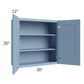 RTA Sky Blue Shaker 30" x 30" Wall Cabinet with Glass Door